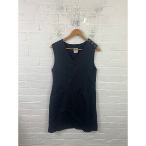 Laura Ashley Women's Vintage Wool Shift Dress Sleeveless Jumper Dark Gray Size 8